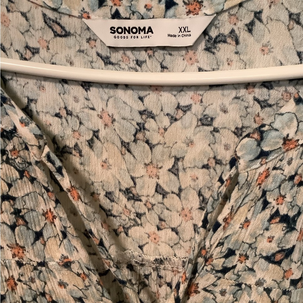 Sonoma Light Blue Floral Maxi Dress with Tassel Tie - Picture 6 of 8